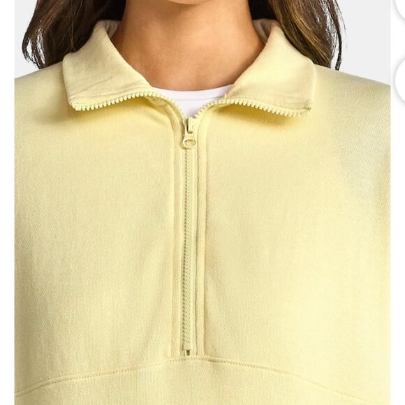 Time and Tru womens half zip fleece sweatshirt NWT yellow M - Picture 3 of 4